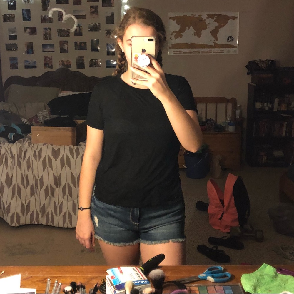 Basic black cut out tee